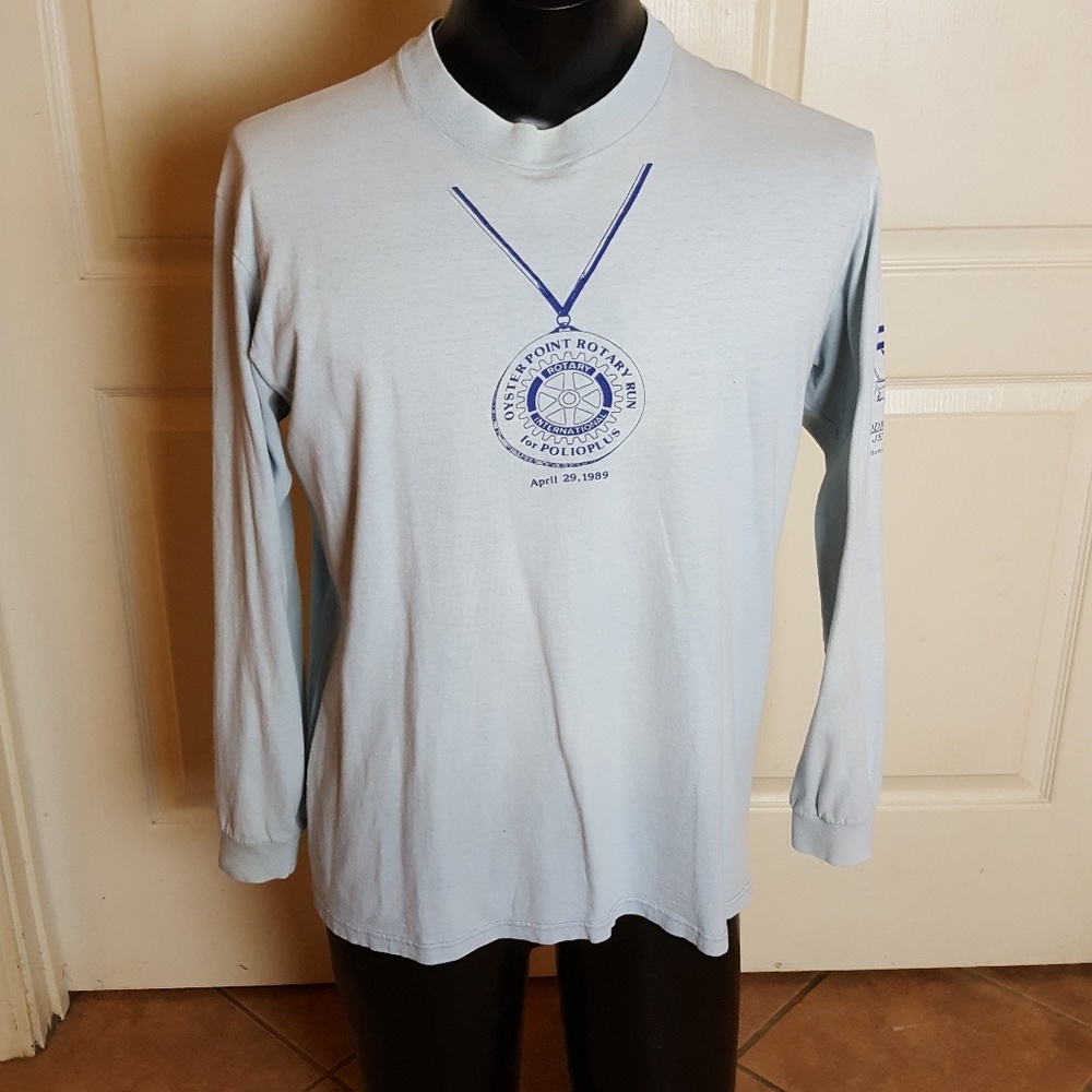 VINTAGE 1989 TEE SHIRT■ROTARY RUN GULF COAST LG